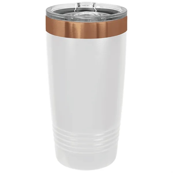 20 oz. stainless steel ringed tumbler with a vacuum sealed, clear-colored... from ASI 74601 Calico