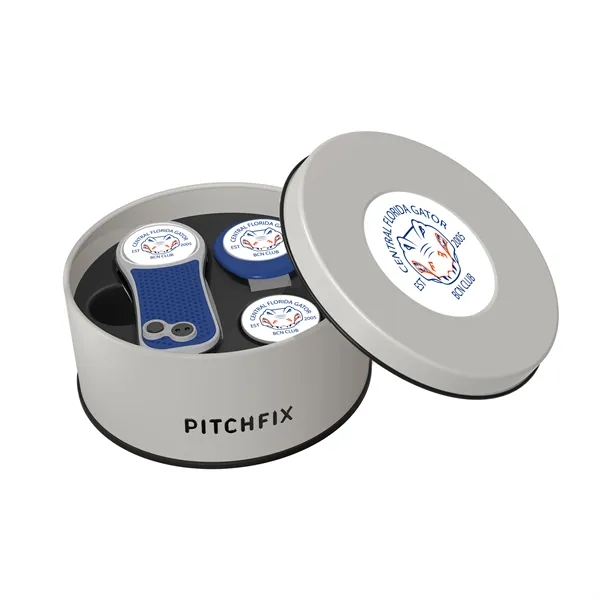 Pitchfix Hybrid Golf Divot Repair tool in deluxe round gift tin... from ASI 52263 EMT