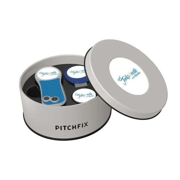 Pitchfix Hybrid Golf Divot Repair tool in deluxe round gift tin... from ASI 52263 EMT