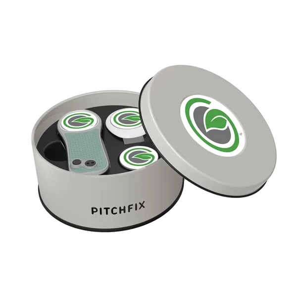 Pitchfix Hybrid Golf Divot Repair tool in deluxe round gift tin... from ASI 52263 EMT