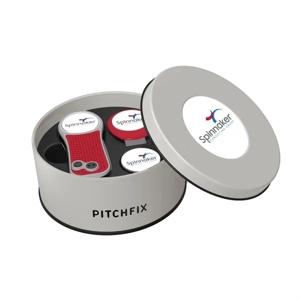 Pitchfix Hybrid Golf Divot Repair tool in deluxe round gift tin... from ASI 52263 EMT