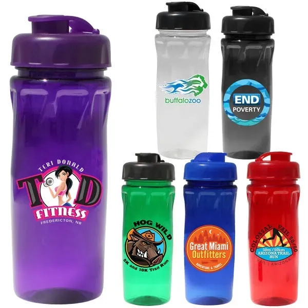 18 oz. Poly-Saver PET Bottle with Flip Top Cap, Full Color... from ASI 30270 Aakron Line