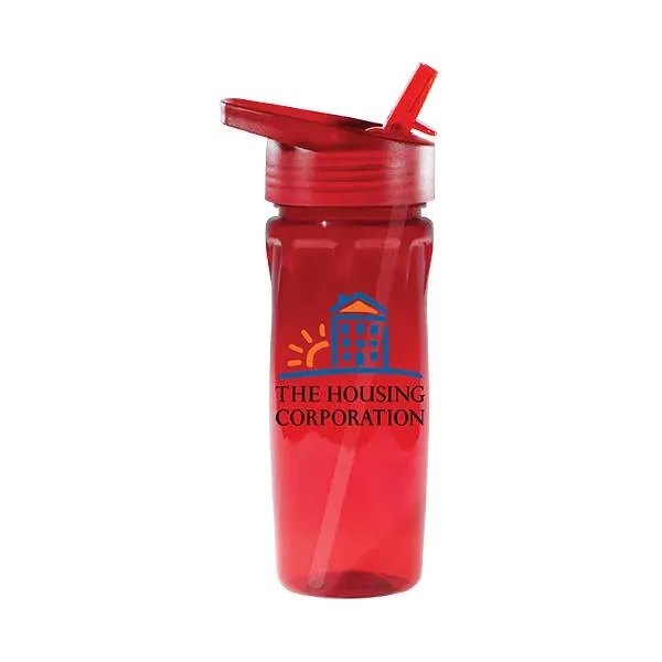 18 oz. Poly-Saver PET Bottle with Straw Cap, Full Color Digi... from ASI 30270 Aakron Line