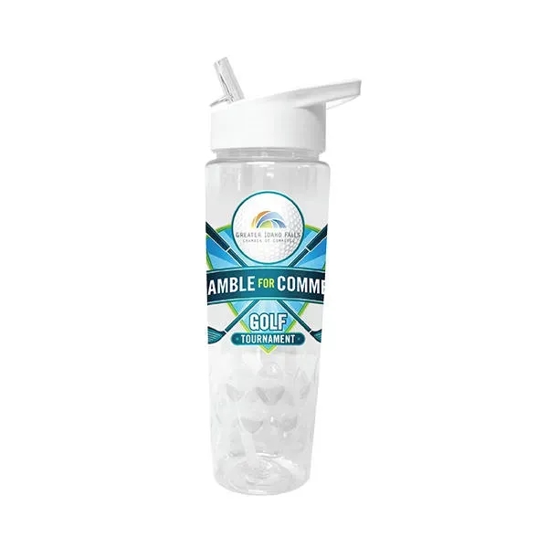24 oz. Poly-Saver PET Bottle with Straw Cap, Full Color Digi... from ASI 30270 Aakron Line