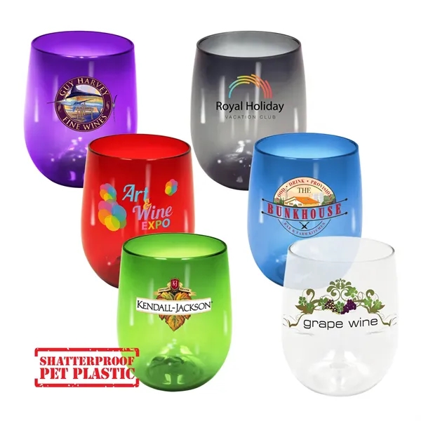 12 oz. Plastic Stemless Wine Glass, Full Color Digital... from ASI 30270 Aakron Line