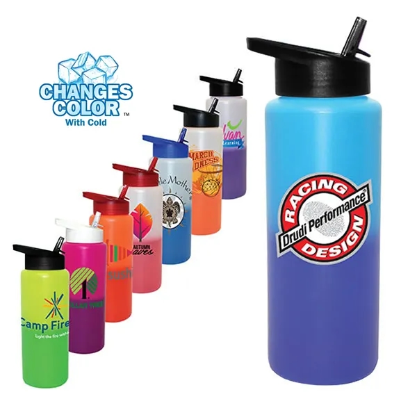 Mood 32 oz. Sports Bottle with Straw Cap Lid... from ASI 30270 Aakron Line