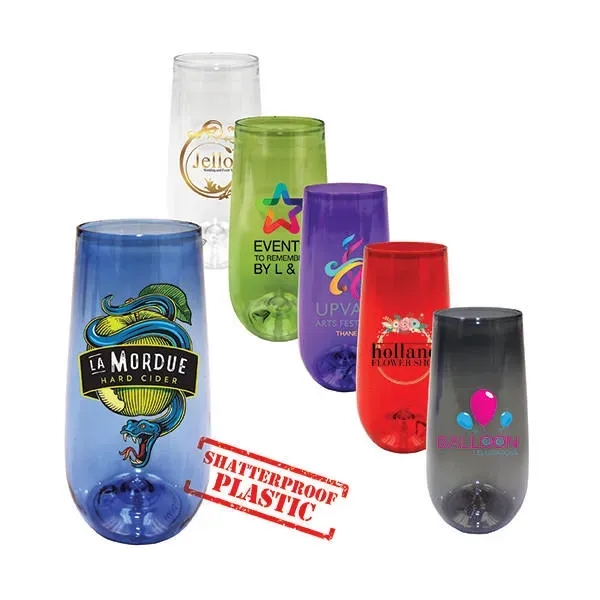 10 oz. Plastic Stemless Champagne Flute, Full Color Digital... from ASI 30270 Aakron Line