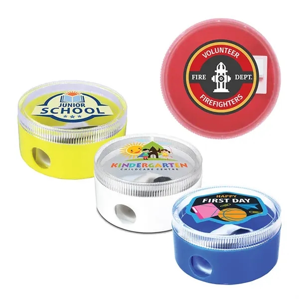 Round Pencil Sharpener, Full Color Digital... from ASI 30270 Aakron Line