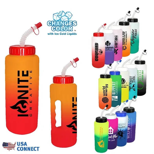 Mood™ 32 oz. Grip Bottle with Flexible Straw... from ASI 30270 Aakron Line