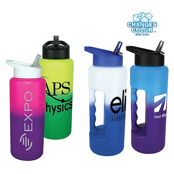 Mood 32 oz. Grip Bottle with Straw Cap Lid... from ASI 30270 Aakron Line