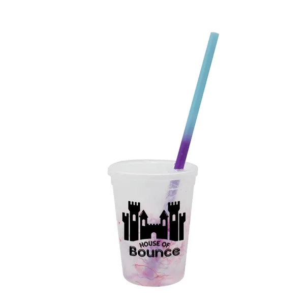 Mood 12 oz. Rainbow Confetti Cup/Straw/Lid Set... from ASI 30270 Aakron Line
