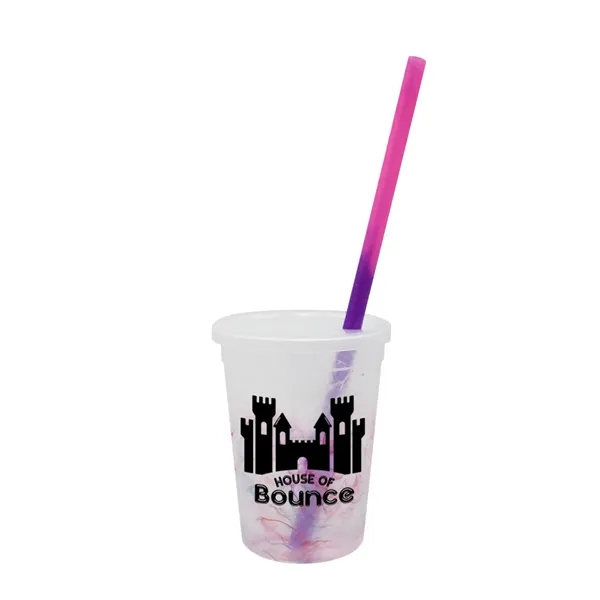 Mood 12 oz. Rainbow Confetti Cup/Straw/Lid Set... from ASI 30270 Aakron Line