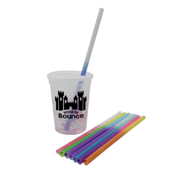 Mood 12 oz. Rainbow Confetti Cup/Straw/Lid Set... from ASI 30270 Aakron Line