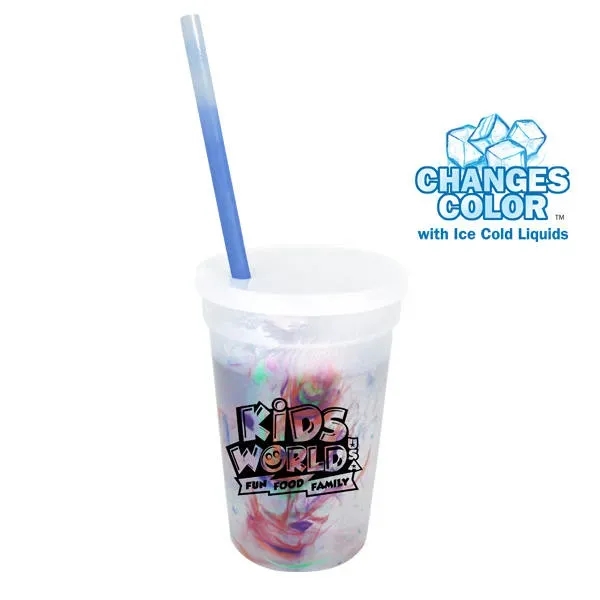 Mood™ 17 oz. Rainbow Confetti Cup/Straw/Lid Set... from ASI 30270 Aakron Line