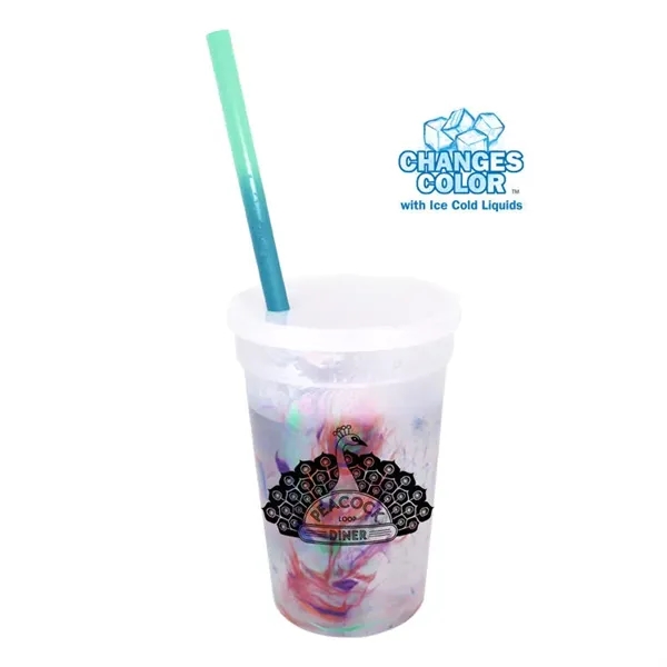 Mood™ 17 oz. Rainbow Confetti Cup/Straw/Lid Set... from ASI 30270 Aakron Line