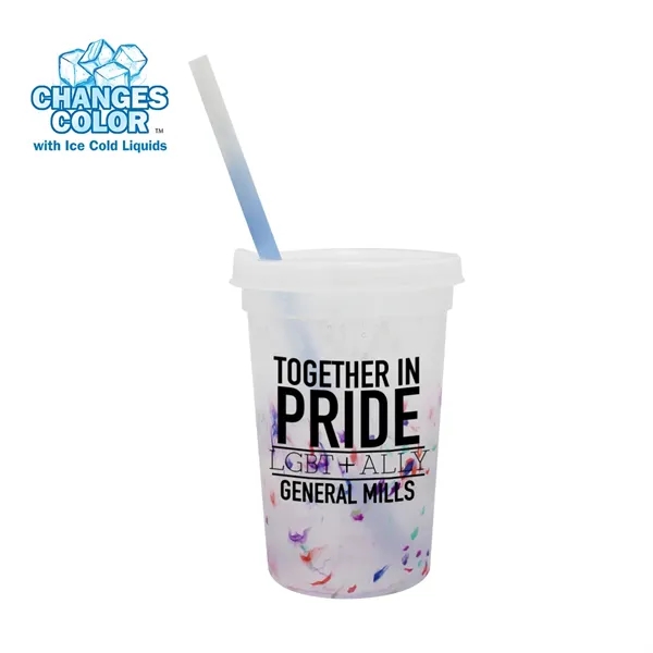 Mood 22 oz. Rainbow Confetti Cup/Straw/Lid Set... from ASI 30270 Aakron Line