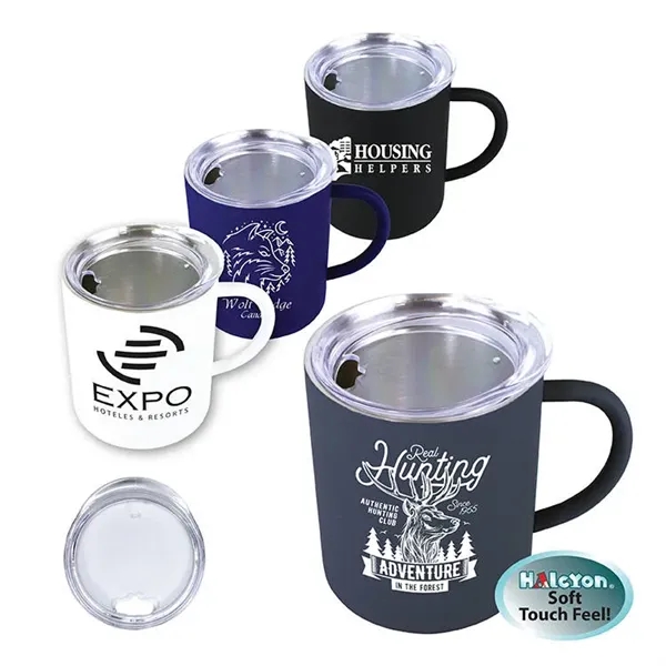 Halcyon® 14 oz. Coffee Mug with Acrylic Lid... from ASI 30270 Aakron Line