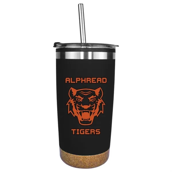 Halcyon® 20 oz. Cork Bottom Tumbler with Stainless Straw/Fl... from ASI 30270 Aakron Line