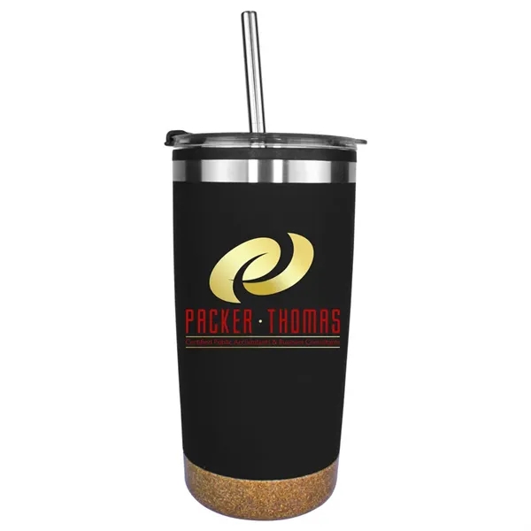 Halcyon® 20 oz. Cork Bottom Tumbler with Stainless Straw/Fl... from ASI 30270 Aakron Line