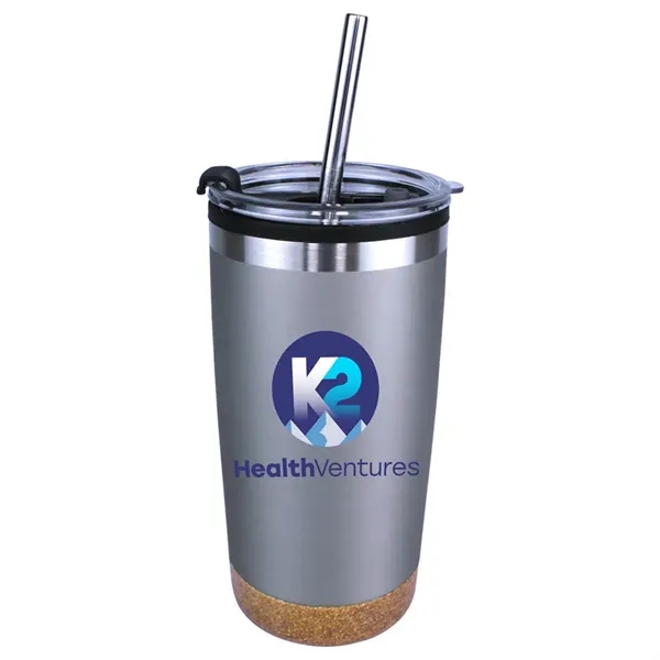 Halcyon® 20 oz. Cork Bottom Tumbler with Stainless Straw/Fl... from ASI 30270 Aakron Line