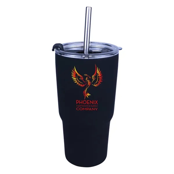 Halcyon® 20 oz. Tumbler with Stainless Straw/Flip Top Lid,... from ASI 30270 Aakron Line