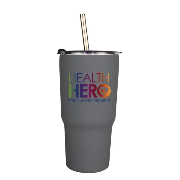 Halcyon® 20 oz. Tumbler with Stainless Straw/Flip Top Lid,... from ASI 30270 Aakron Line