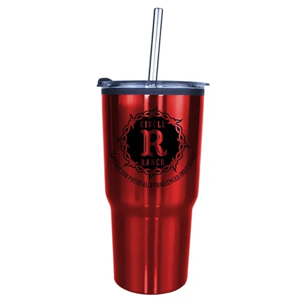 20 oz. Ares Tumbler with Stainless Straw/Flip Top Lid... from ASI 30270 Aakron Line