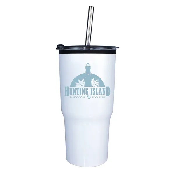 20 oz. Ares Tumbler with Stainless Straw/Flip Top Lid... from ASI 30270 Aakron Line