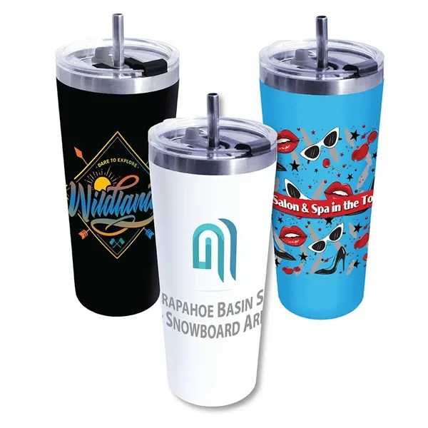 22oz Memphis Tumbler With Flip Top Lid & Stainless Steel Str... from ASI 30270 Aakron Line