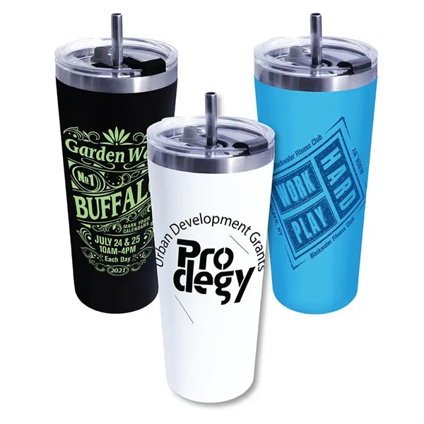 22 oz. Memphis Tumbler With Flip Top Lid & Stainless Steel... from ASI 30270 Aakron Line