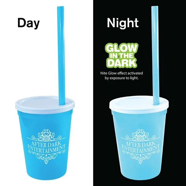 12 oz. Nite Glow Stadium Cup/Straw/Lid Set... from ASI 30270 Aakron Line