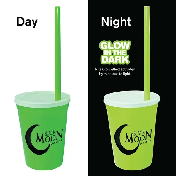 12 oz. Nite Glow Stadium Cup/Straw/Lid Set... from ASI 30270 Aakron Line