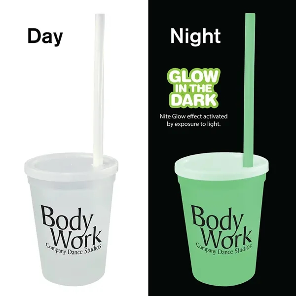 12 oz. Nite Glow Stadium Cup/Straw/Lid Set... from ASI 30270 Aakron Line