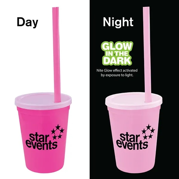 12 oz. Nite Glow Stadium Cup/Straw/Lid Set... from ASI 30270 Aakron Line