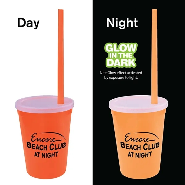 12 oz. Nite Glow Stadium Cup/Straw/Lid Set... from ASI 30270 Aakron Line
