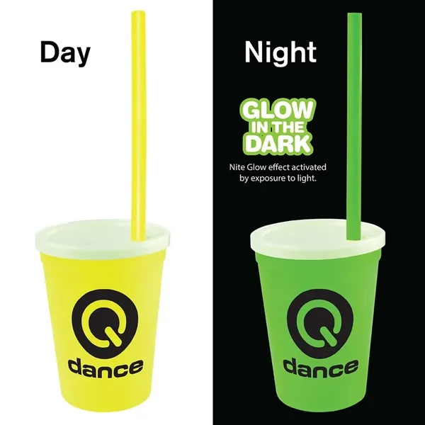 12 oz. Nite Glow Stadium Cup/Straw/Lid Set... from ASI 30270 Aakron Line