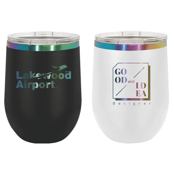 Ion-plated stainless steel stemless 12 ounce insulated stemless wine tumbler with... from ASI 74601 Calico