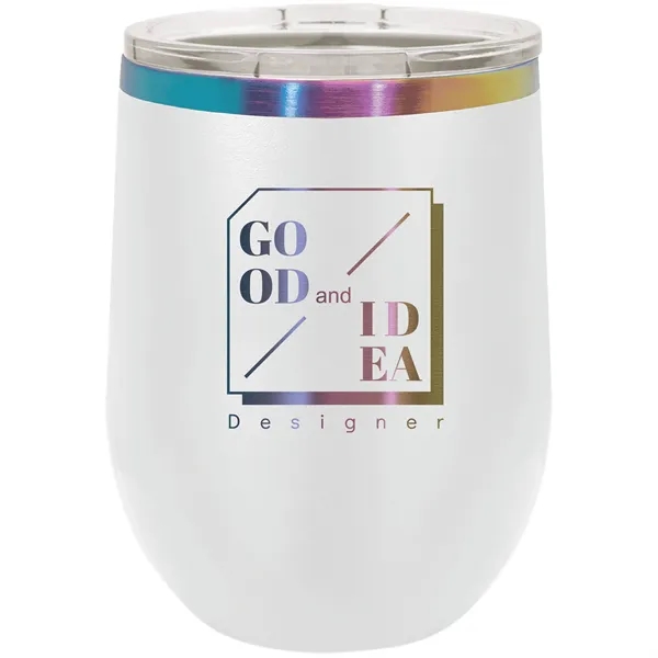 Ion-plated stainless steel stemless 12 ounce insulated stemless wine tumbler with... from ASI 74601 Calico