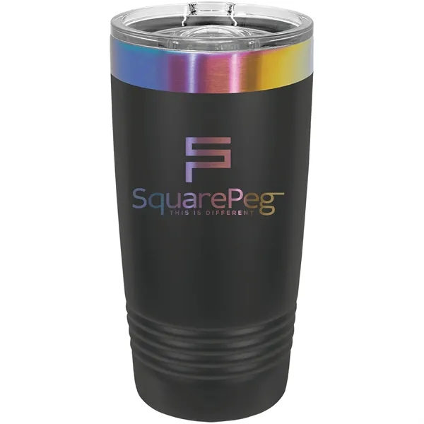 20 oz. stainless steel ringed tumbler with a vacuum sealed, clear-colored... from ASI 74601 Calico
