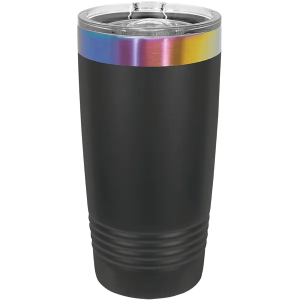 20 oz. stainless steel ringed tumbler with a vacuum sealed, clear-colored... from ASI 74601 Calico