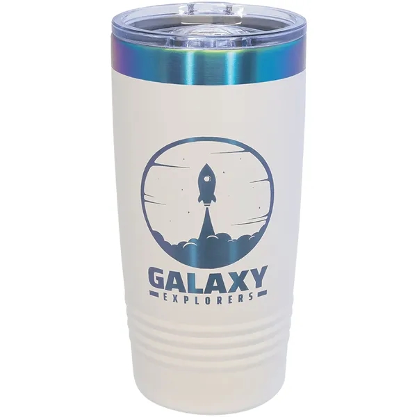 20 oz. stainless steel ringed tumbler with a vacuum sealed, clear-colored... from ASI 74601 Calico