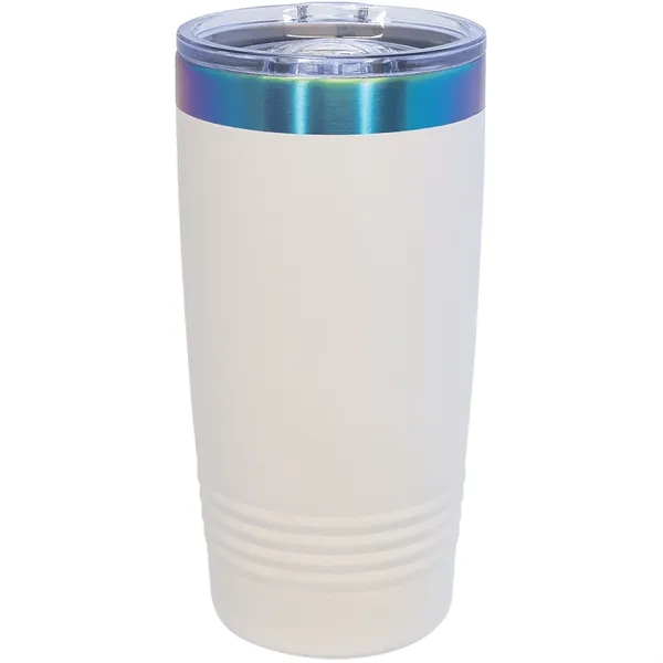 20 oz. stainless steel ringed tumbler with a vacuum sealed, clear-colored... from ASI 74601 Calico