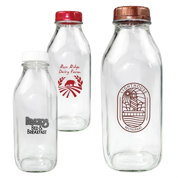 1 Quart Glass Milk Bottle With Lid... from ASI 30270 Aakron Line