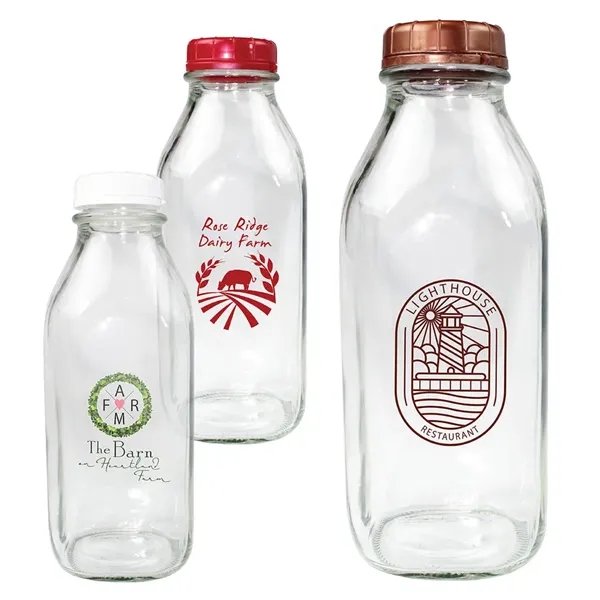 1 Quart Glass Milk Bottle With Lid... from ASI 30270 Aakron Line