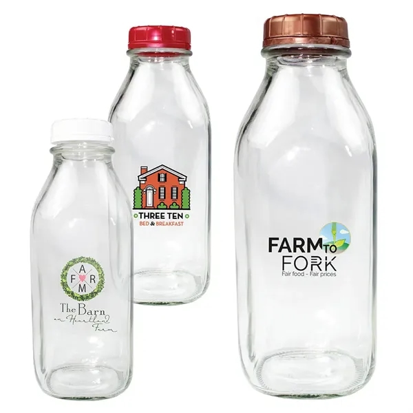 1 Quart Glass Milk Bottle with Lid, Full Color Digital... from ASI 30270 Aakron Line