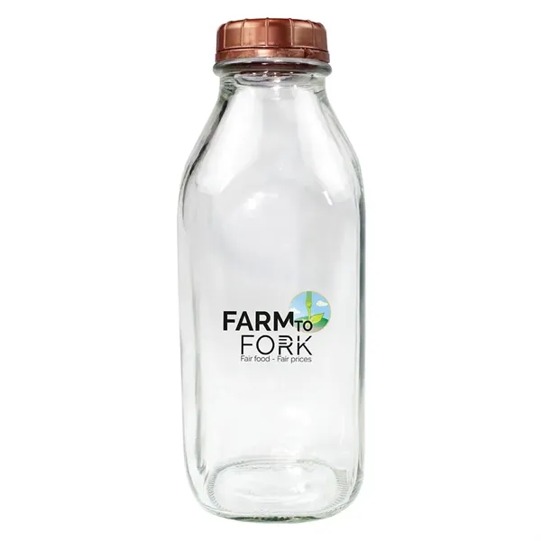 1 Quart Glass Milk Bottle with Lid, Full Color Digital... from ASI 30270 Aakron Line