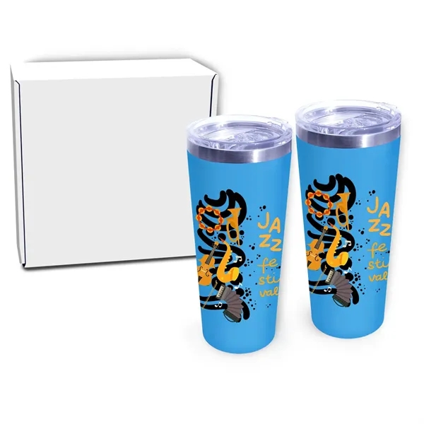 22 oz. Memphis Tumbler with Slide Lid - Gift Set... from ASI 30270 Aakron Line