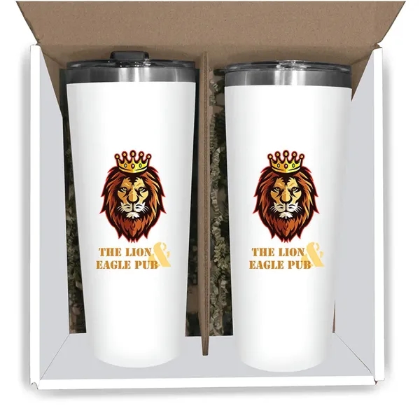 22 oz. Memphis Tumbler with Slide Lid - Gift Set, Full... from ASI 30270 Aakron Line
