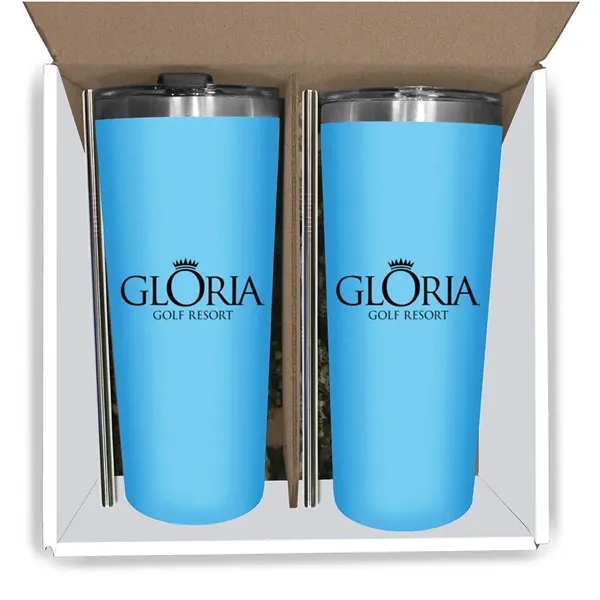 22 oz. Memphis Tumbler With Flip Lid & Straw - Gift... from ASI 30270 Aakron Line
