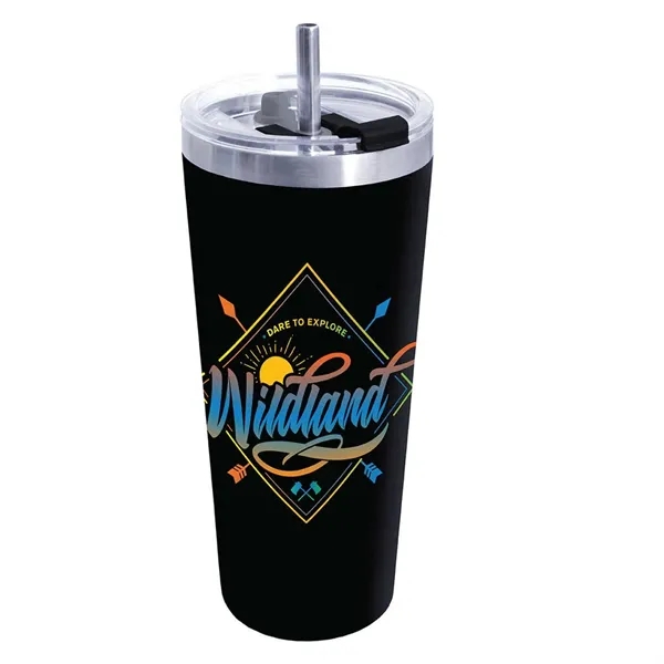 22oz Memphis Tumbler With Flip Lid & Straw - Gift Set,... from ASI 30270 Aakron Line